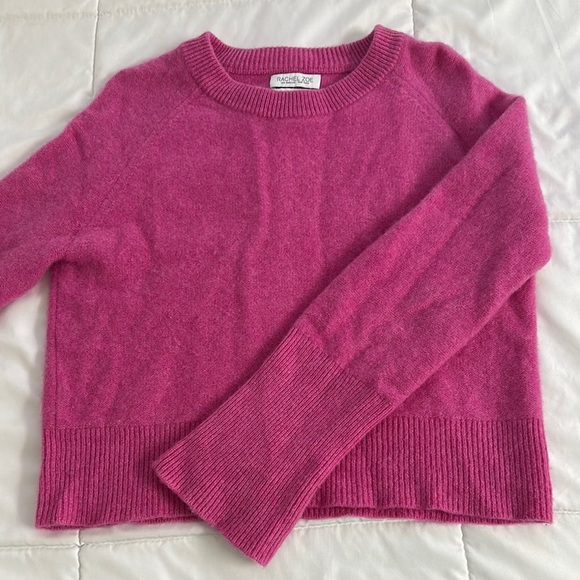 Rachel Zoe Women's 100% 2-ply Cashmere Hot Pink Sweater - Picture 2 of 5